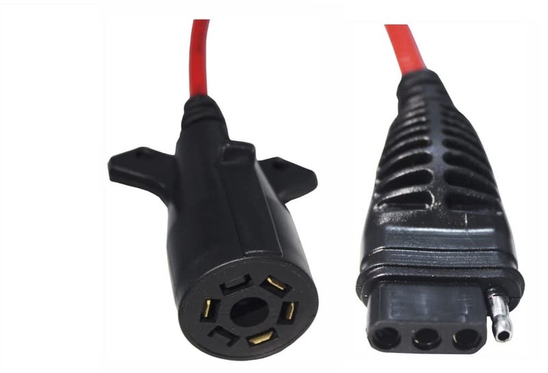 MaxxHaul 70086 7-Way Round to 4-Way Flat Trailer Plug Adaptor with 18 Inch Flexible Cable Which Extends To 36 Inches , Red - Image 5